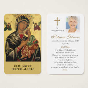 Prayer Card Funeral   Our Lady Perpetual Help