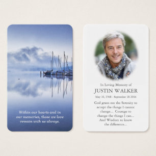 Prayer Card Funeral   Serene Waters