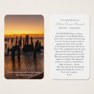 Prayer Card Funeral   Sunset Peace