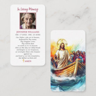 Prayer Card Jesus Calming the storm Christian