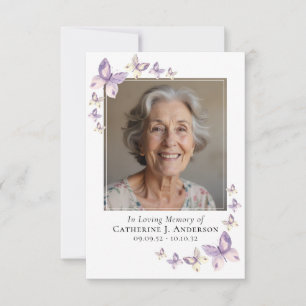 Prayer Card   Lilac Butterflies Photo