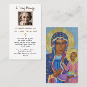 Prayer Card Modern Religious Art Virgin Mary Icon 