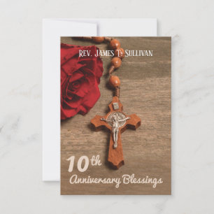 Prayer Card Name 10th Ordination Anniversary Rose