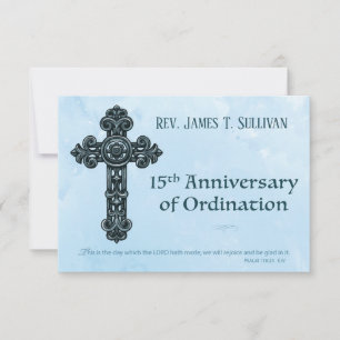 Prayer Card Name 15th Ordination Anniversary Cross