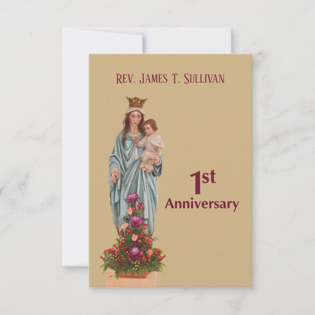 Prayer Card Name 1st Ordination Anniversary Mary (Front)