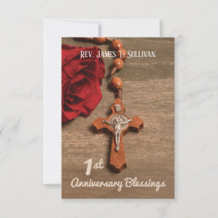 Prayer Card Name 1st Ordination Anniversary Rose