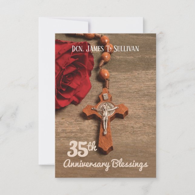 Prayer Card Name 35th Ordination Anniversary Rose (Front)