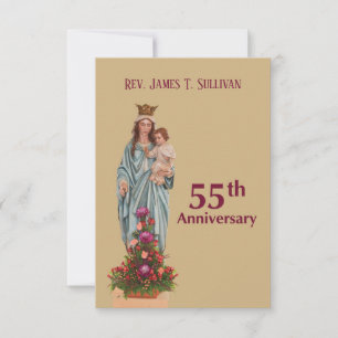 Prayer Card Name 55th Ordination Anniversary Mary