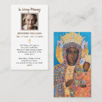 Prayer Card Our Lady Icon Black Madonna Czestochow