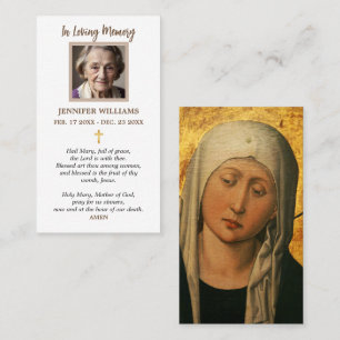 Prayer Card Our Lady Mary Don't Weep