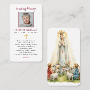 Prayer Card Our Lady of Fatima Apparition