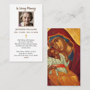 Prayer Card Our Lady of Perpetual Help Byzantine