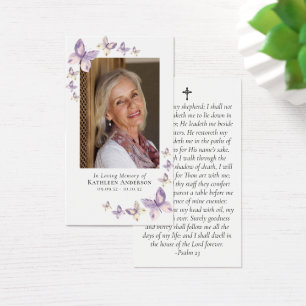 Prayer Card   Pink Butterflies Cross