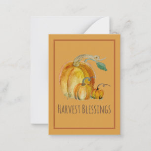 Prayer Card: Pumpkin Harvest Blessing Card
