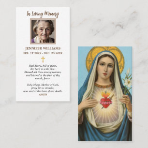 Prayer Card Religious I Immaculate Heart of Mary