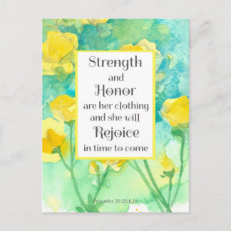 Prayer Card Scripture Proverbs Yellow Flowers 