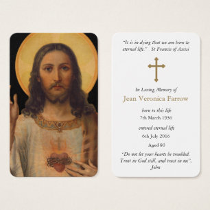 Prayer Cards   Antique Sacred Heart Jesus