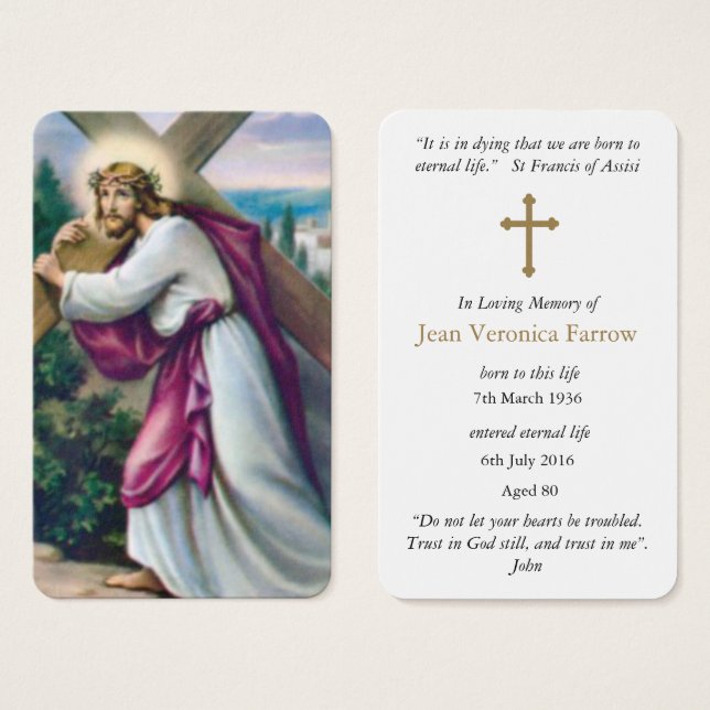 Prayer Cards | Carrying The Cross (Front & Back)