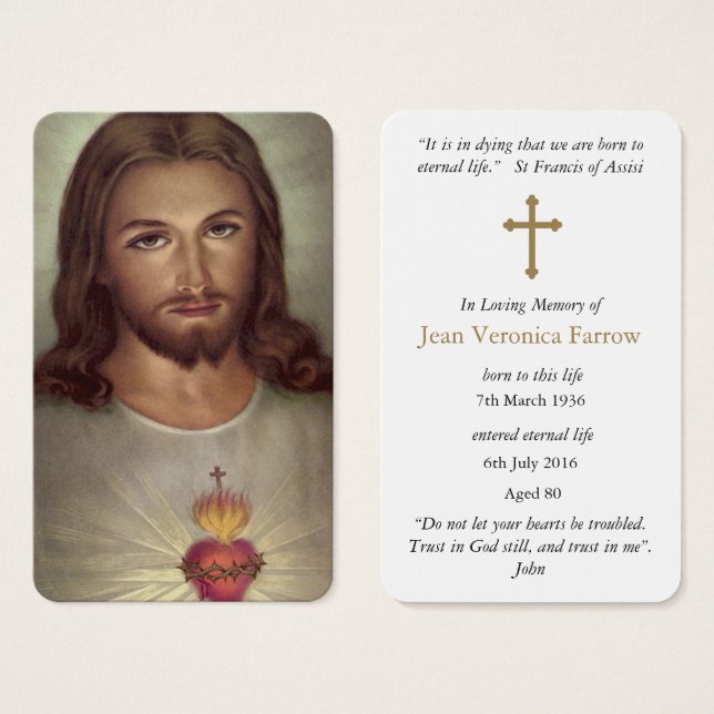 Prayer Cards | Devotion Sacred Heart Jesus (Front & Back)