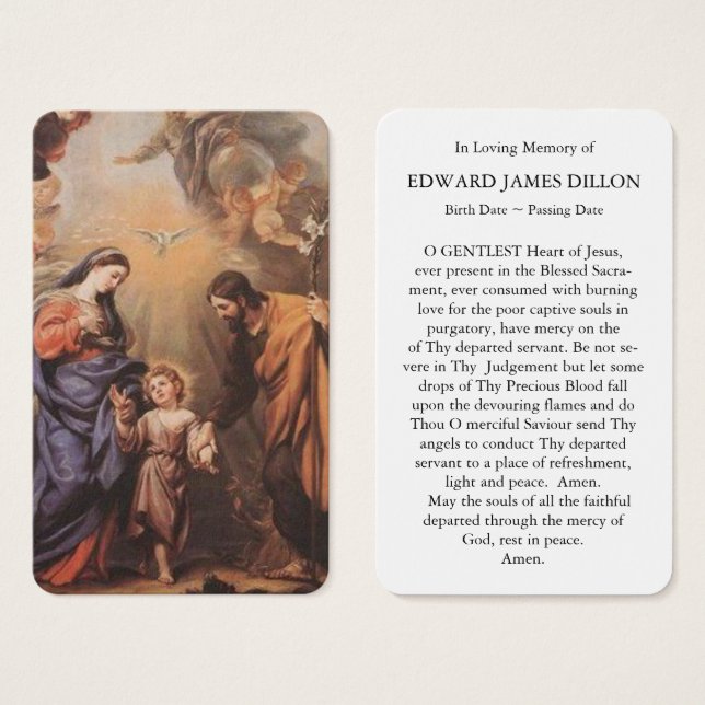 Prayer Cards | Feast of the Holy Family (Front & Back)