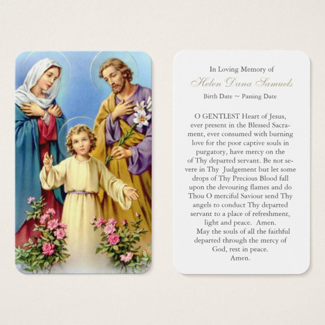 Prayer Cards | Holy Family 10 (Front & Back)
