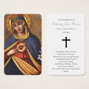Prayer Cards   Immaculate Heart of Mary