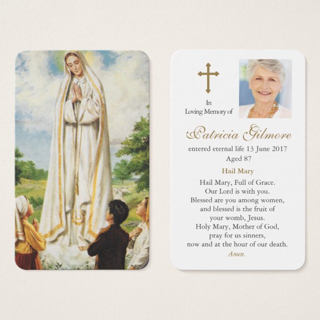Prayer Cards | Our Lady of Fatima (Front & Back)