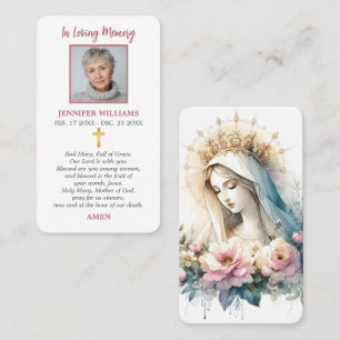 Prayer Cards Our Lady of Flowers Roses Lilies