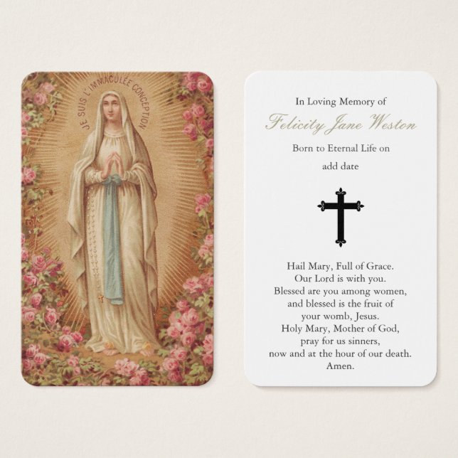 Prayer Cards | Our Lady of Lourdes (Front & Back)