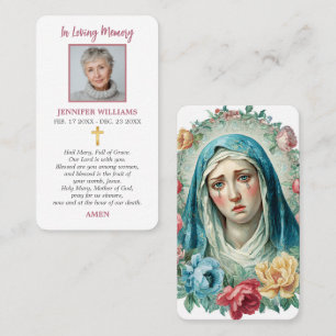 Prayer Cards Our Lady of Sorrows Weeping Virgin