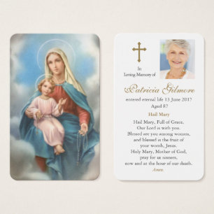 Prayer Cards   Our Lady Of The Holy Rosary
