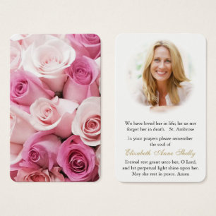 Prayer Cards   Roses In Shades of Pink