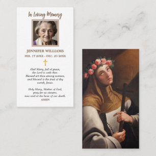 Prayer Cards Saint Rose of Lima Catholic Saints