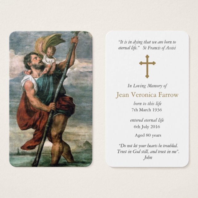 Prayer Cards | St Christopher (Front & Back)