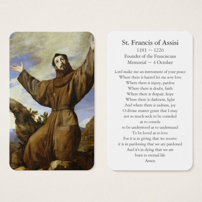 Prayer Cards | St Francis of Assisi 01 (Front & Back)