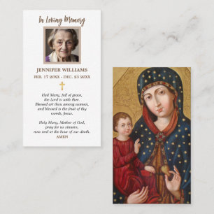 Prayer Cards Traditional Madonna and Child Jesus