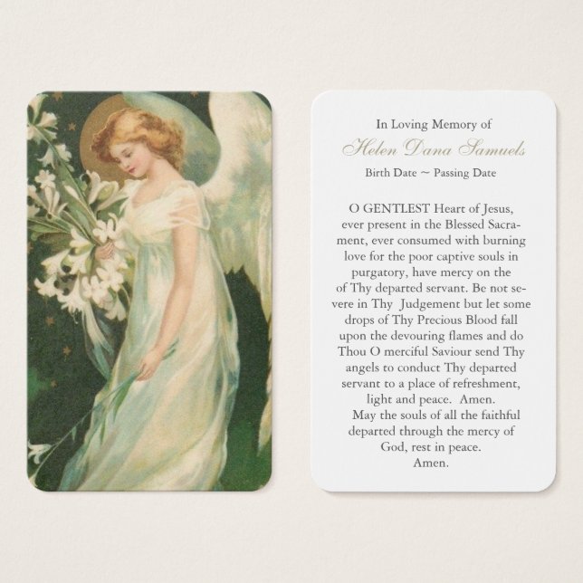 Prayer Cards | Vintage Angel (Front & Back)
