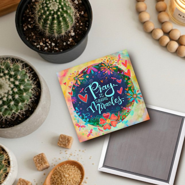 Prayer Causes Miracles Inspirivity Faith Magnet (Creator Uploaded)