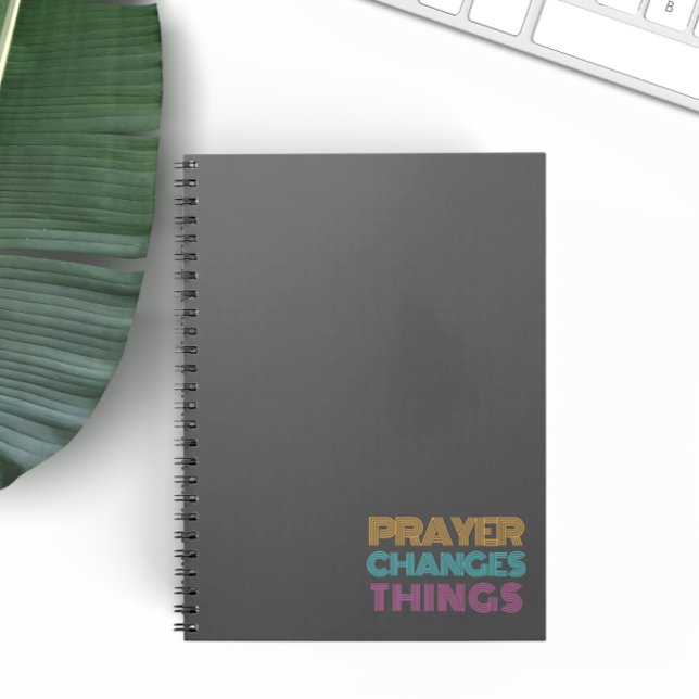 Prayer Changes Things Retro Colourful Christian Notebook (Creator Uploaded)