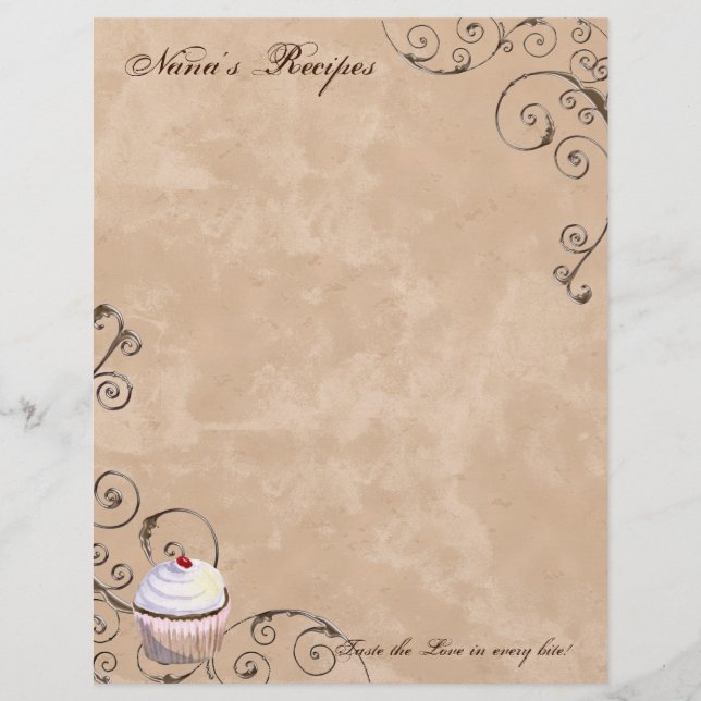 Prayer & Chocolate Woman's Recipe Pages for Binder (Front)