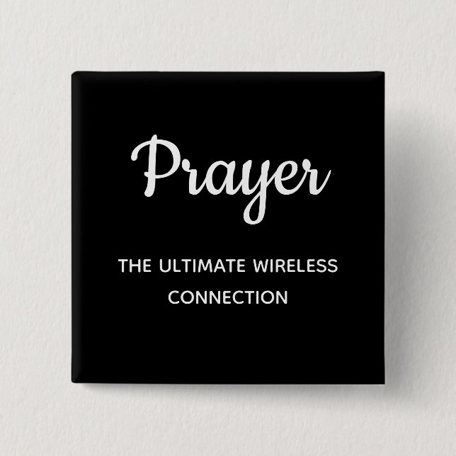 Prayer Cool Chalkboard Style Christian Typography 15 Cm Square Badge (Front)