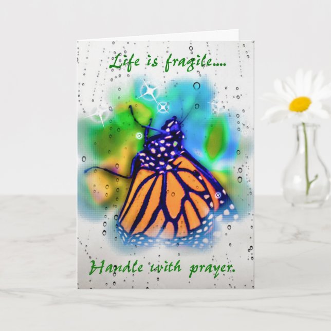 Prayer Encouragement Monarch Butterfly Card (Small Plant)
