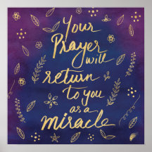 Prayer Faith Hope Miracle Affirmation Art Poster