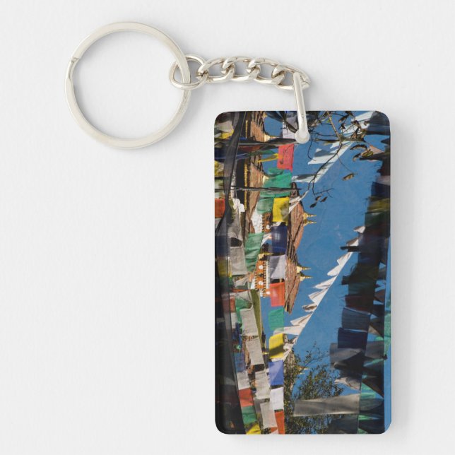 Prayer flags and chortens key ring (Front)