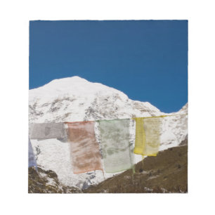 Prayer flags and Mount Jhomolhari, Bhutan. Notepad