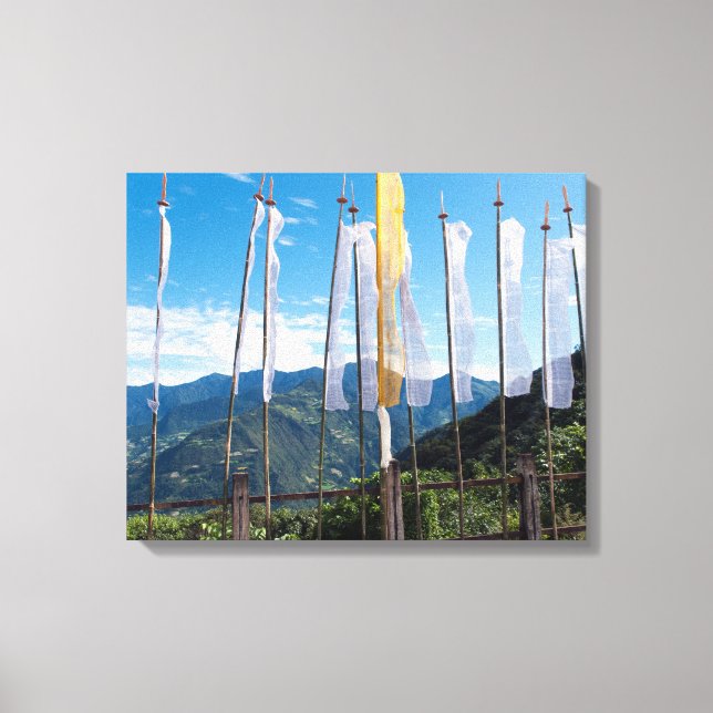 Prayer Flags in  Bhutan eastern mountains Canvas Print (Front)