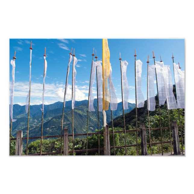 Prayer Flags in  Bhutan eastern mountains Photo Print (Front)