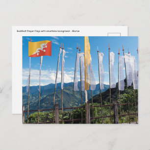 Prayer Flags in  Bhutan eastern mountains Postcard