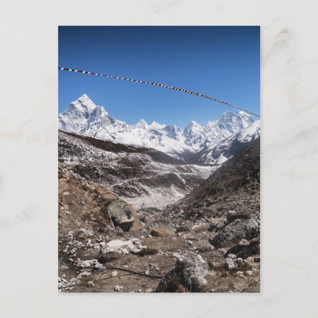 Prayer Flags & Snowy Mountains (Himalayas) Postcard (Front)