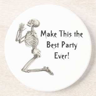 Prayer for Best Party Skeleton Halloween Coaster